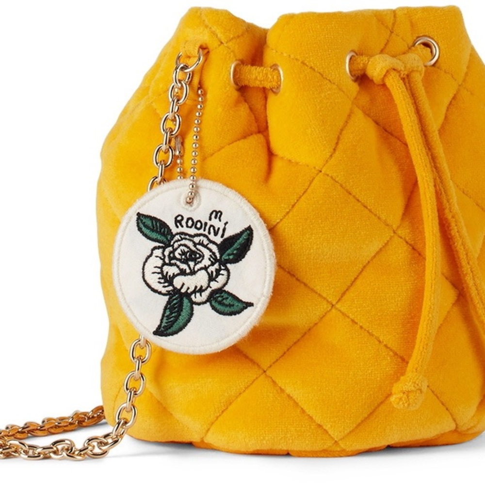 Mini Rodini Kids Yellow Rose Bucket Shoulder Bag